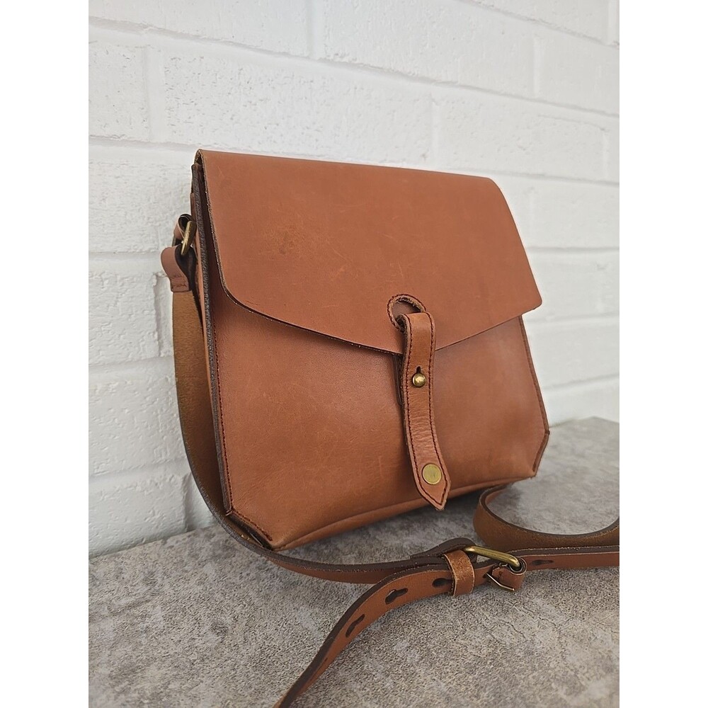 Madewell Brisbane Brown Tan Leather Crossbody Shoulder Bag Purse - Picture 3 of 14